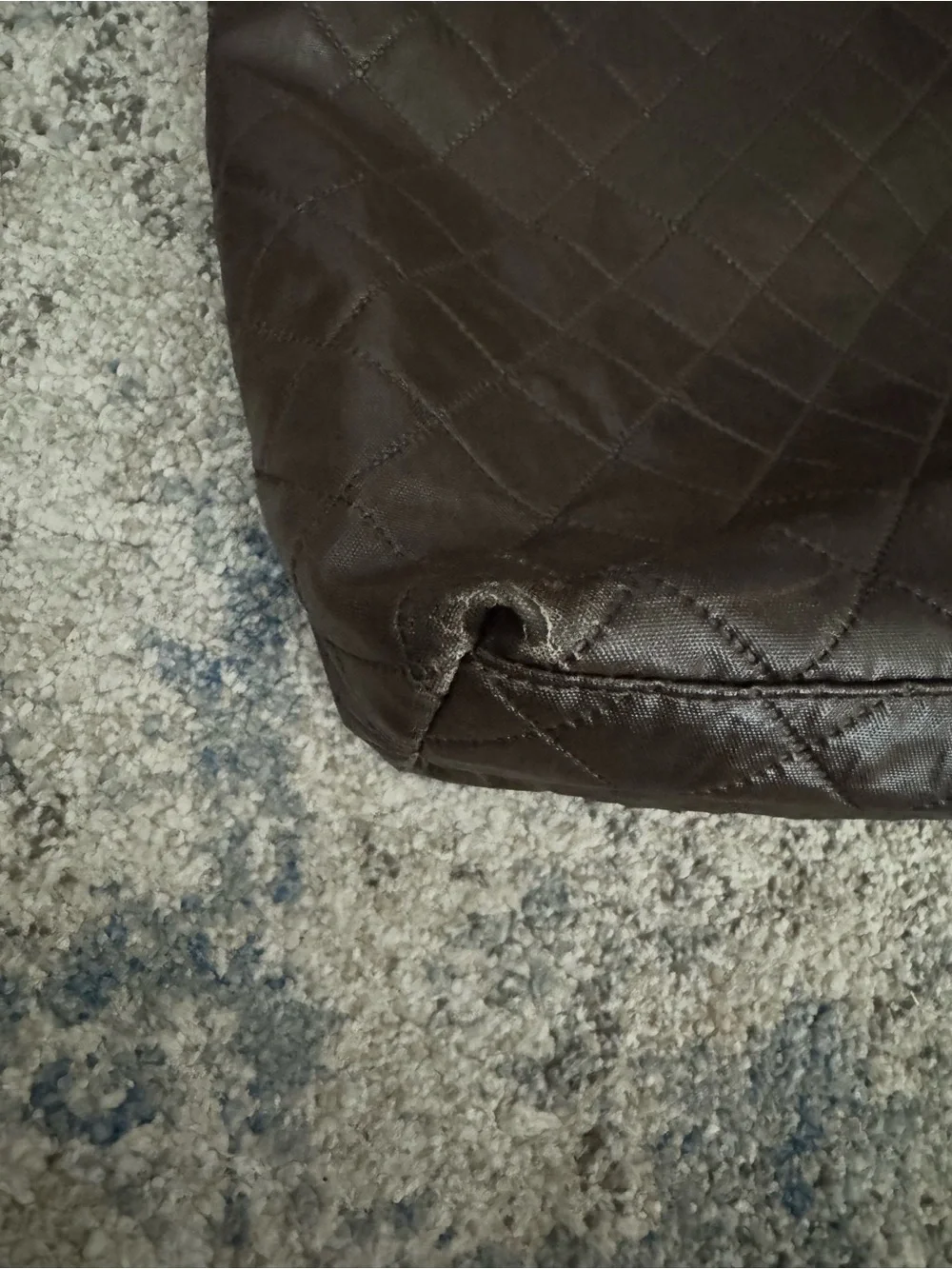 Kipling Quilted Laptop Tote in Dark Brown